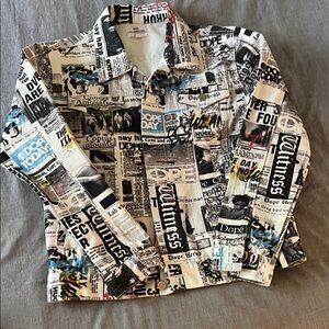 DOPE Newspaper Print /graffiti Denim Jacket Men’s Small